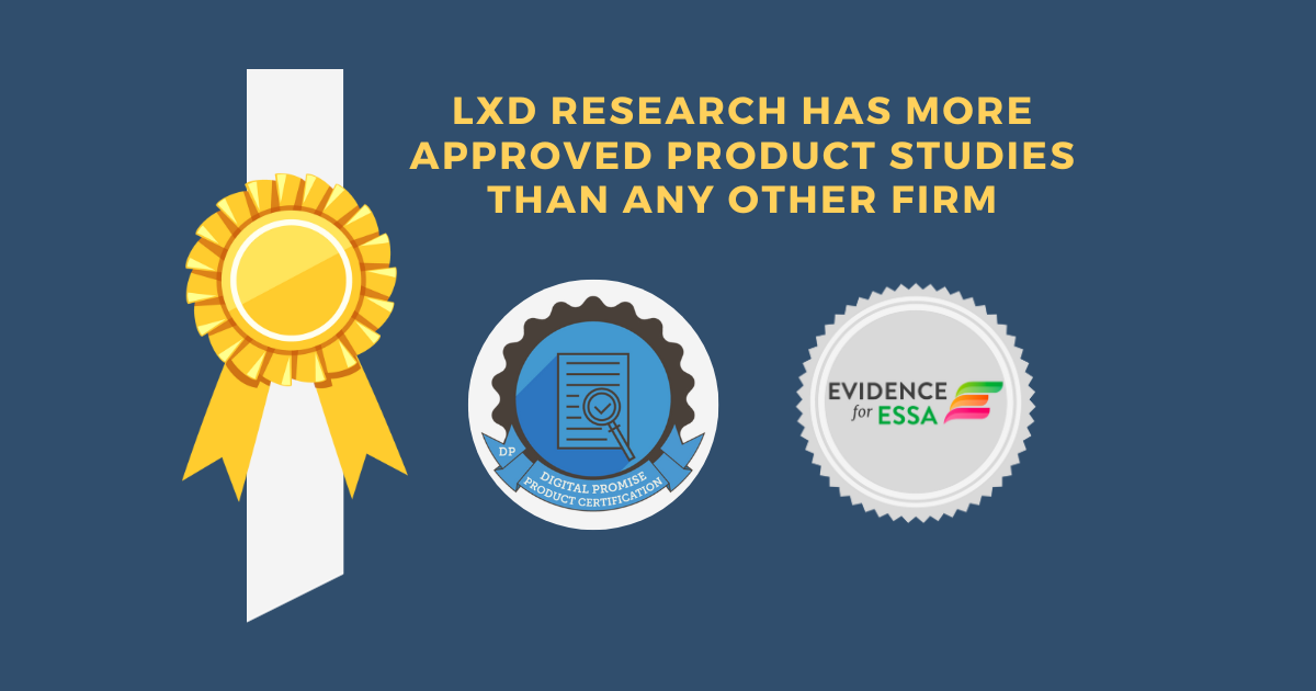 LXD Research is the most approved firm on Evidence for ESSA