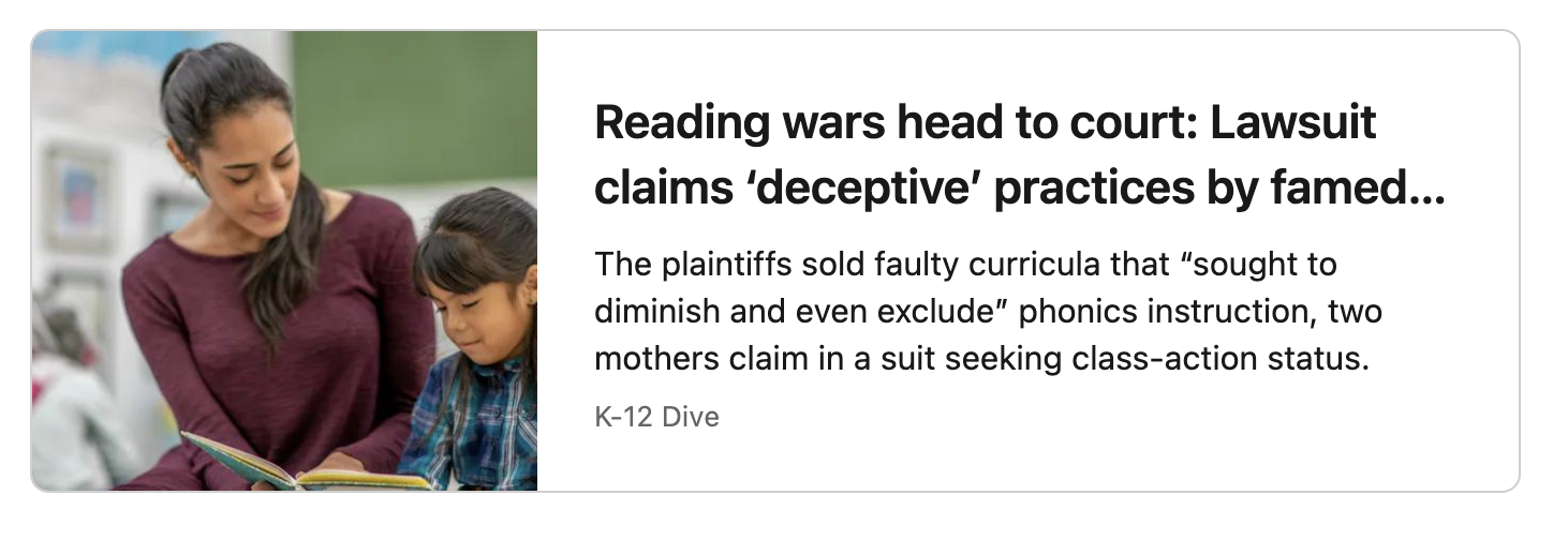 The Reading Crisis Lawsuit: When Evidence-Based Research Takes a Back Seat