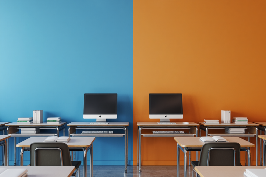 classroom cut in half